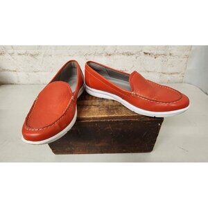 Rockport City Lites Shoes Womens Red Ayva Washable Leather Slip On Loafers Size